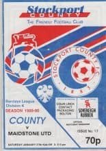 Stockport County v Maidstone United 27-Jan-1990