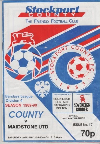 Stockport County v Maidstone United 27-Jan-1990