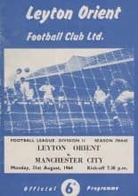 Leyton Orient v Manchester City 31-Aug-1964