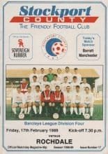 Stockport County v Rochdale 17-Feb-1989