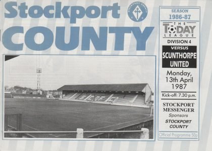 Stockport County v Scunthorpe United 13-Apr-1987