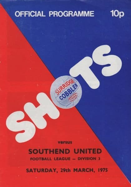 Aldershot v Southend United  29-Mar-1975
