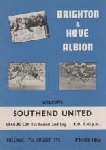 Brighton & Hove Albion v Southend United  17-Aug-1976