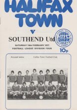 Halifax Town v Southend United  19-Feb-1977