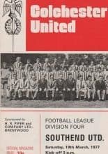 Colchester United v Southend United 19-Mar-1977