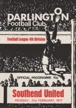 Darlington v Southend United 21-Feb-1977