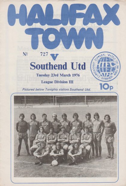 Halifax Town v Southend United  23-Mar-1976