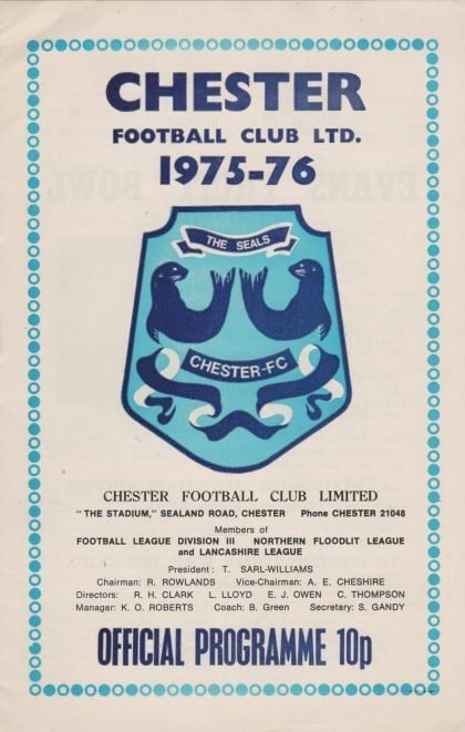 Chester v Southend United 23-Aug-1975