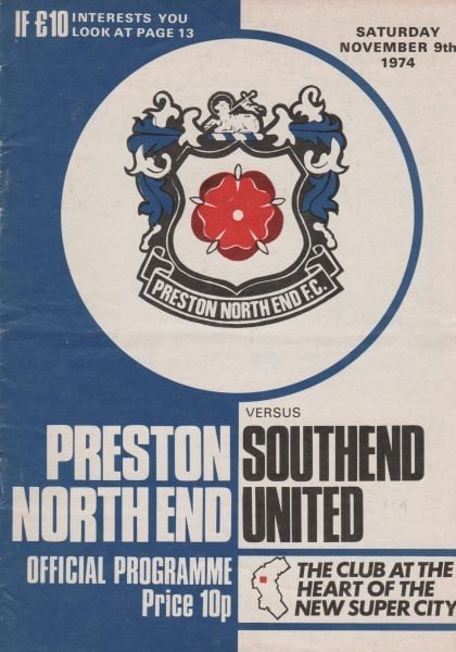 Preston North End v Southend United  09-Nov-1974