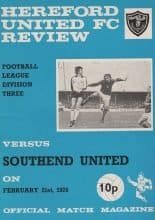 Hereford United v Southend United 21-Feb-1976