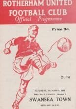 Rotherham United v Swansea Town 07-Mar-1964