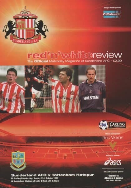 Sunderland v Tottenham Hotspur  31-Oct-1999