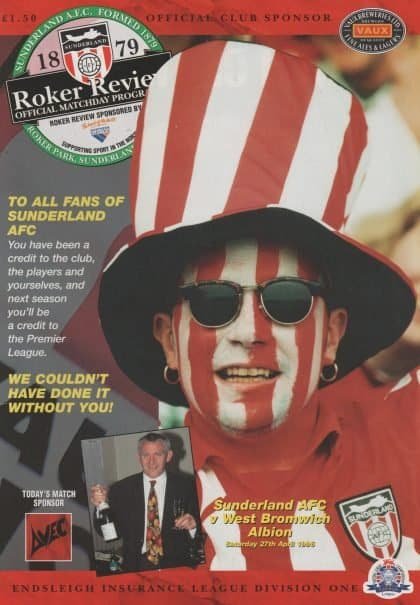 Sunderland v West Bromwich Albion 27-Apr-1996