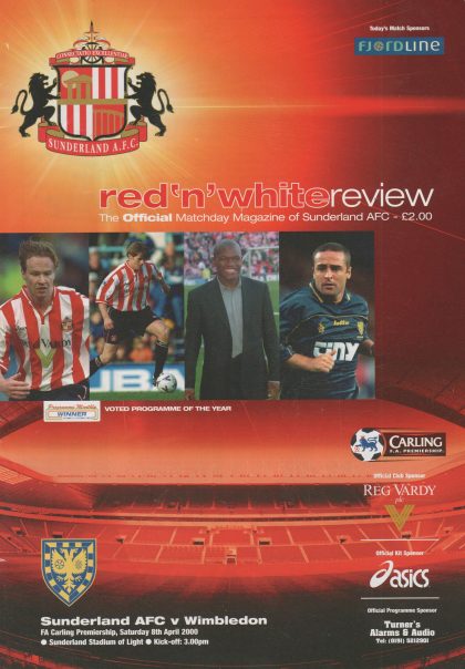 Sunderland v Wimbledon  08-Apr-2000
