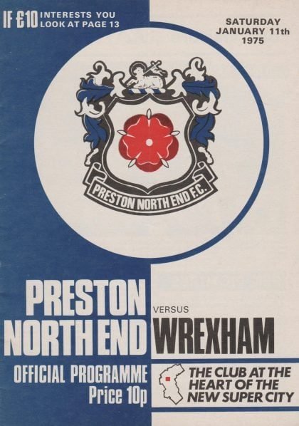 Preston North End v Wrexham 11-Jan-1975