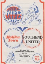 Halifax Town v Southend United  15-Oct-1974