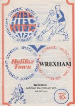 Halifax Town v Wrexham  15-Feb-1975