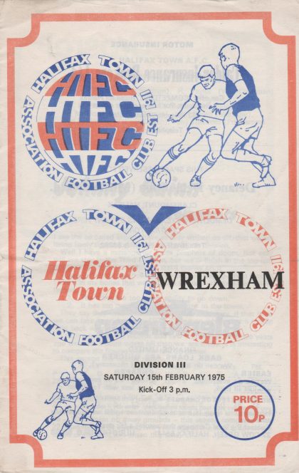 Halifax Town v Wrexham  15-Feb-1975