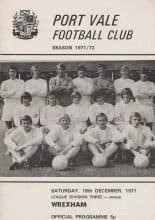 Port Vale v Wrexham 18-Dec-1971