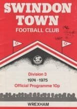 Swindon Town v Wrexham 19-Oct-1974