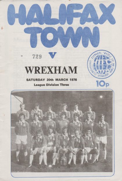 Halifax Town v Wrexham  20-Mar-1976