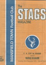 Mansfield Town v Wrexham  22-Nov-1975