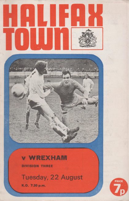 Halifax Town v Wrexham  22-Aug-1972