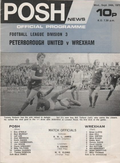 Peterborough United v Wrexham 24-Sep-1975