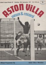 Aston Villa v Wrexham  25-Sep-1971