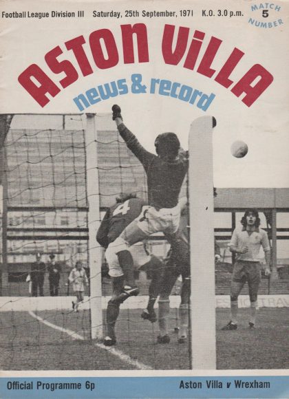 Aston Villa v Wrexham  25-Sep-1971