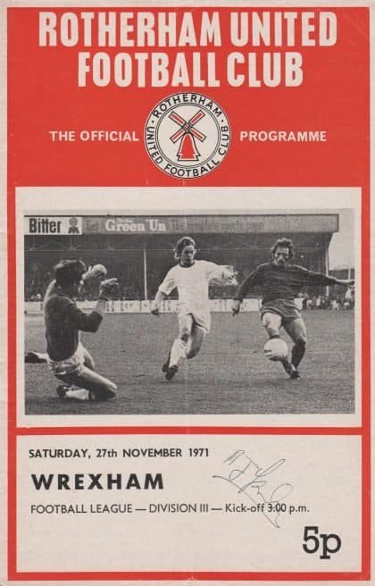 Rotherham United v Wrexham 27-Nov-1971