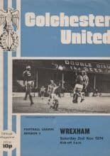 Colchester United v Wrexham  02-Nov-1974