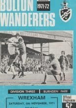 Bolton Wanderers v Wrexham 06-Nov-1971