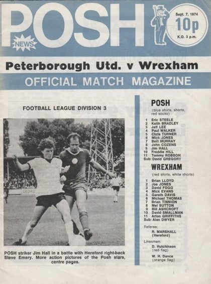 Peterborough United v Wrexham 07-Sep-1974