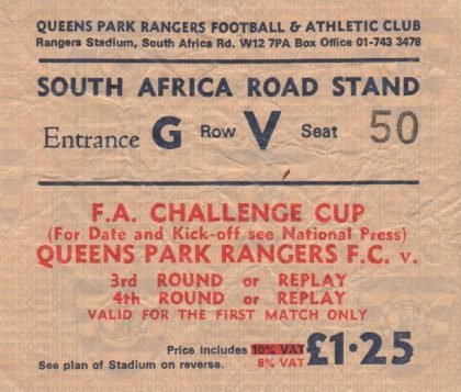 Queens Park Rangers v Southend United 07-Jan-1975