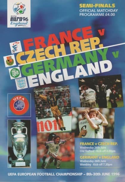 European Championships 1996 - Semi Finals France v Czech Republic / England v Germany