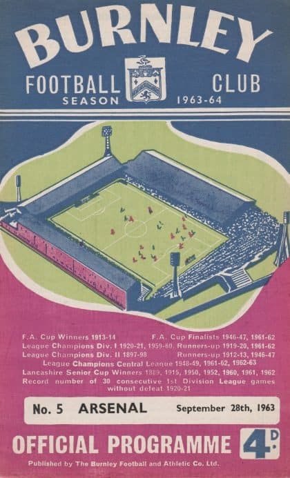 Burnley v Arsenal 28-Sep-1963