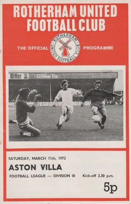 Rotherham United v Aston Villa 11-Mar-1972