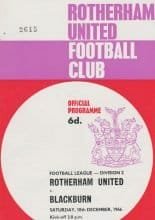 Rotherham United v Blackburn Rovers  10-Dec-1966