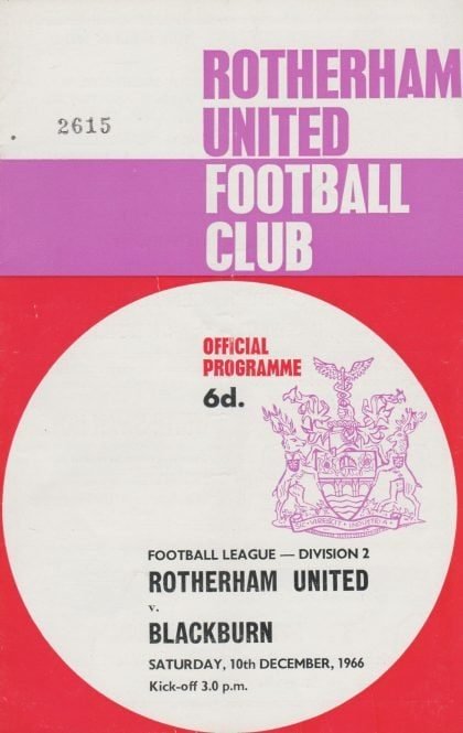 Rotherham United v Blackburn Rovers  10-Dec-1966