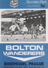 Bolton Wanderers v Bohemians Prague 02-Aug-1972