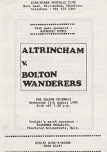 Altrincham v Bolton Wanderers 16-Aug-1989