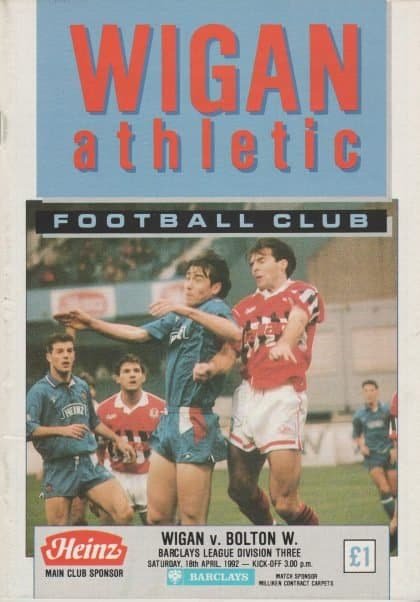 Wigan Athletic v Bolton Wanderers 18-Apr-1992