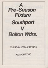 Southport v Bolton Wanderers 30-Jul-1985