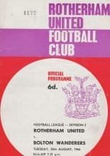 Rotherham United v Bolton Wanderers 30-Aug-1966