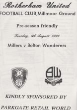 Rotherham United v Bolton Wanderers 06-Aug-1996