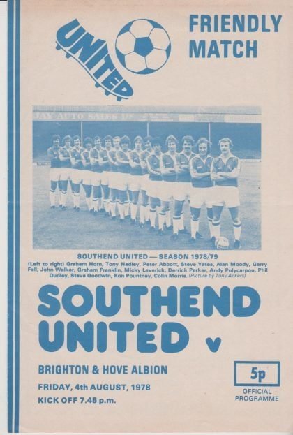 Southend United v Brighton & Hove Albion 04-Aug-1978