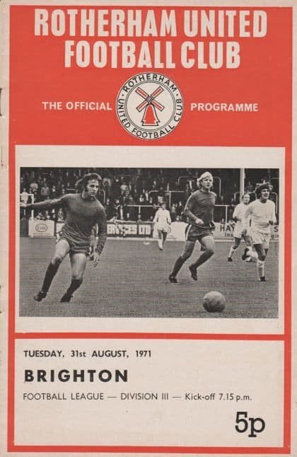 Rotherham United v Brighton & Hove Albion 31-Aug-1971