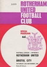 Rotherham United v Bristol City  26-Nov-1966
