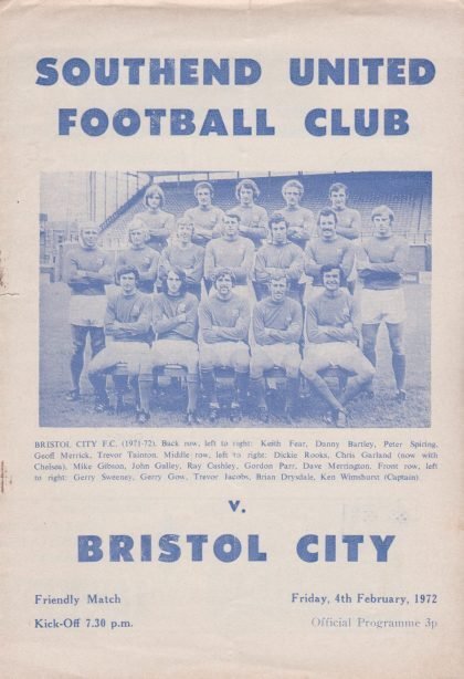 Southend United v Bristol City  04-Feb-1972